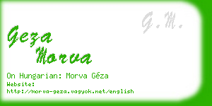 geza morva business card